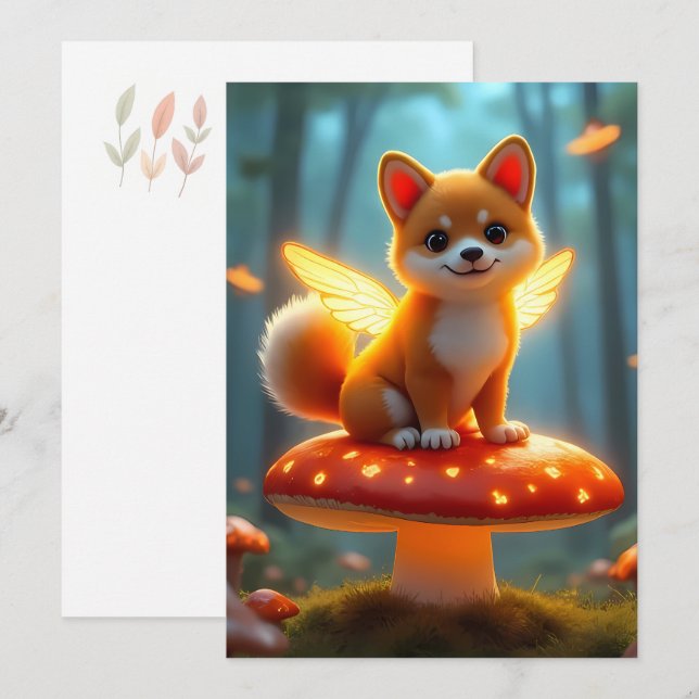 Cartes Pour Fêtes Annuelles Shiba aventure (Devant / Derrière)