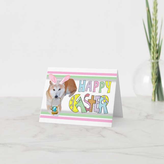 Cartes Pour Fêtes Annuelles Shiba Inu de Pâques (Devant)
