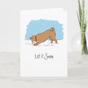 Cartes Pour Fêtes Annuelles Shiba Inu Laisser neiger - Joyeux Noël de chien
