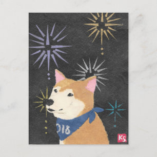 Cartes Pour Fêtes Annuelles Shiba Inu, Orange Shiba