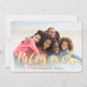 Cartes Pour Fêtes Annuelles Shiny Blessings   Holiday Photo Card