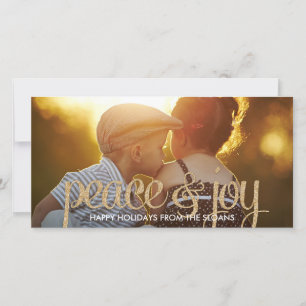 Cartes Pour Fêtes Annuelles Shiny Peace & Joy Holiday Photo Card