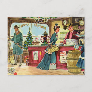 Cartes Pour Fêtes Annuelles Shopping de Noël au magasin général