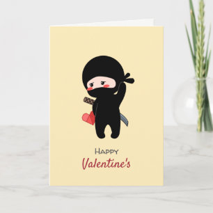 Cartes Pour Fêtes Annuelles Shy Blushing Ninja Origami Papier Coeur Jaune