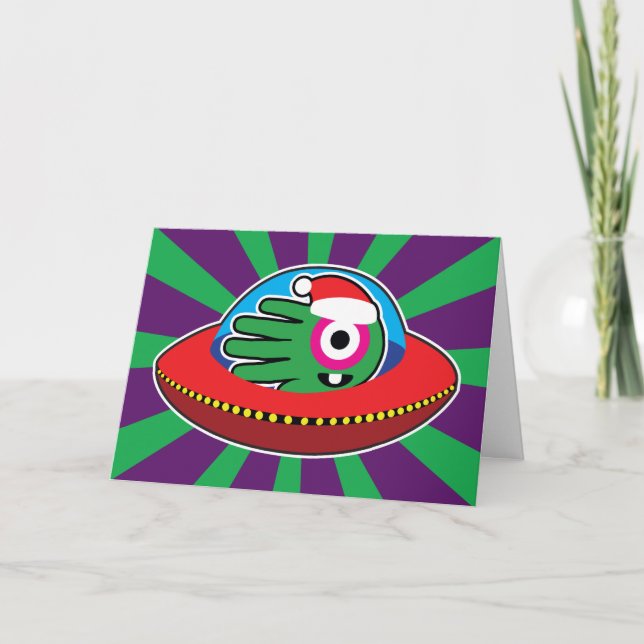 Cartes Pour Fêtes Annuelles Si Père Noël était un Noël alien (Devant)