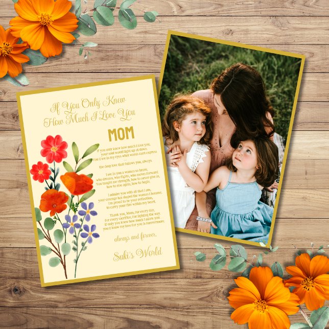 Cartes Pour Fêtes Annuelles Si tu savais combien je t'aime, Maman (Créateur téléchargé)