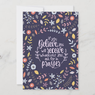 Cartes Pour Fêtes Annuelles Si vous croyez - Matthieu 21:22