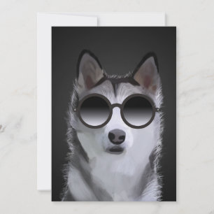 Cartes Pour Fêtes Annuelles Siberian Husky Painting - Birthday Greeting Card 