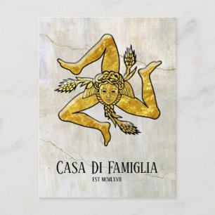 Cartes Pour Fêtes Annuelles Sicilienne Trinacria Votre Texte