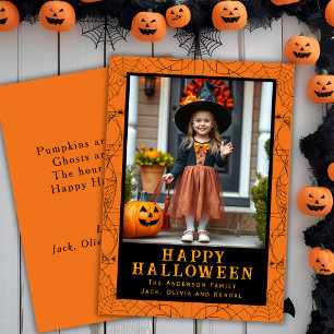 Cartes Pour Fêtes Annuelles Sider Web Frame Photo personnalisée Happy Hallowee