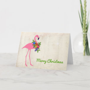 Cartes Pour Fêtes Annuelles Signature du message de Noël Flamant rose