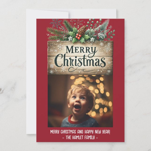 Cartes Pour Fêtes Annuelles SIGNE BOUTIQUE À feuillage persistant botanique (Devant)