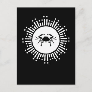 Cartes Pour Fêtes Annuelles Signe du zodiaque Cancer Crabe Dessin de Starburst