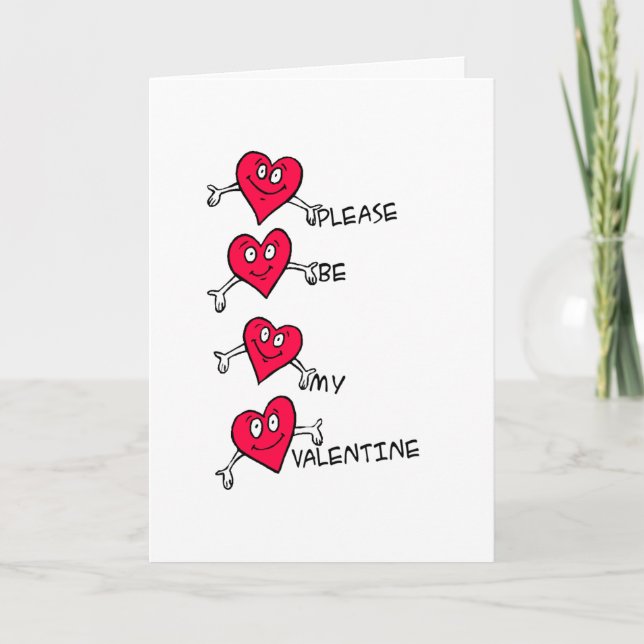 Cartes Pour Fêtes Annuelles S'il vous plaît, soyez mon Valentine (Devant)