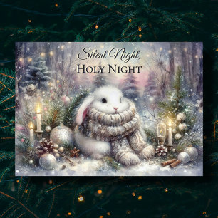 Cartes Pour Fêtes Annuelles Silencieux Nuit Mignonne Lapin KJV Bible Verset No