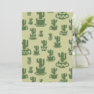 Cartes Pour Fêtes Annuelles Silhouette de cactus succulent en tasses et pots