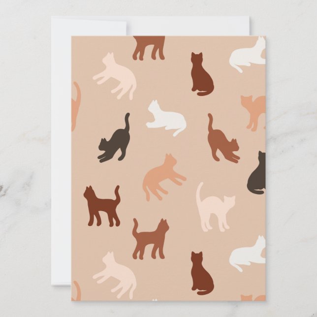 Cartes Pour Fêtes Annuelles Silhouette de chat (Devant)