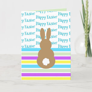 Cartes Pour Fêtes Annuelles Silhouette de lapin de Pâques heureux