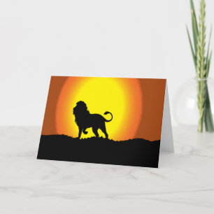 Cartes Pour Fêtes Annuelles Silhouette de lion de poule