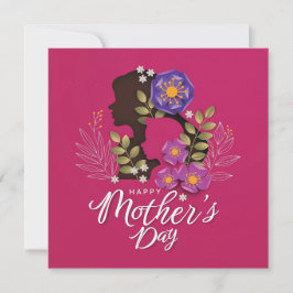 Cartes Pour Fêtes Annuelles Silhouette de maman et enfant Fête des mères