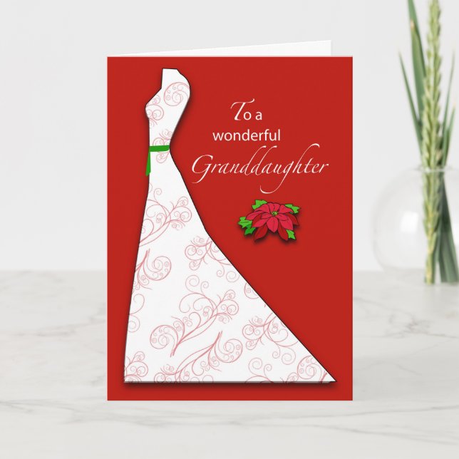 Cartes Pour Fêtes Annuelles Silhouette de mariage de petite-fille, Noël (Devant)