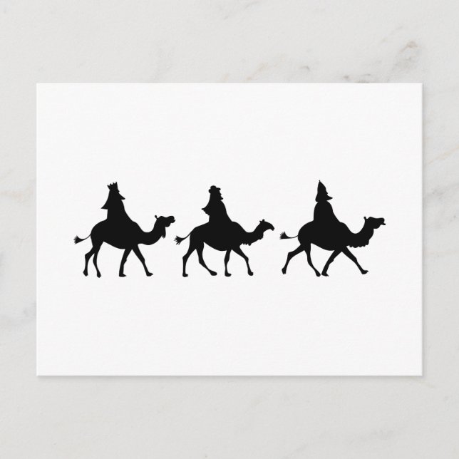 Cartes Pour Fêtes Annuelles Silhouette de Noël Magi (Devant)