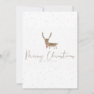 Cartes Pour Fêtes Annuelles Silhouette de renne en ligne artistique de Slipper