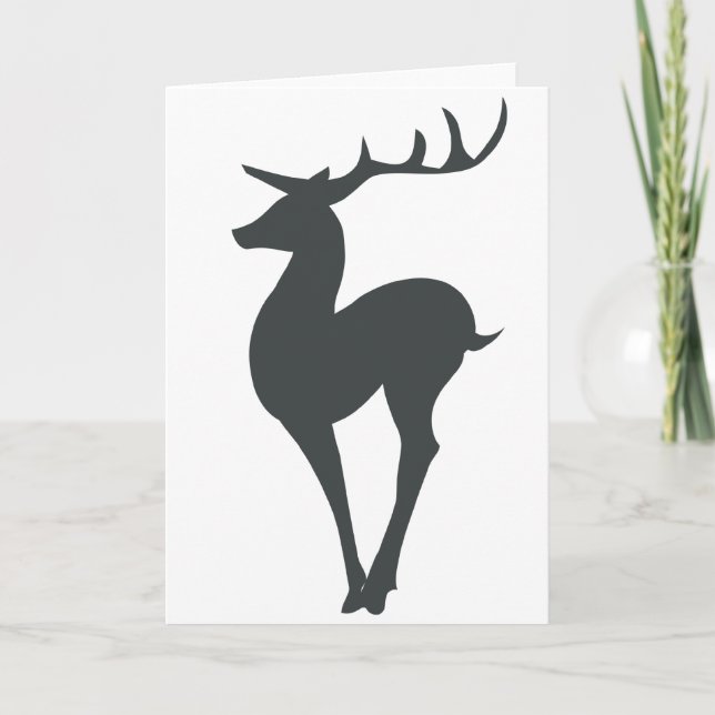 Cartes Pour Fêtes Annuelles Silhouette de rennes (Devant)
