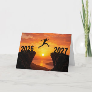 Cartes Pour Fêtes Annuelles Silhouette de saut pour la nouvelle année 2027