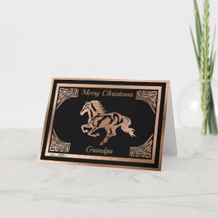 CARTES POUR FÊTES ANNUELLES SILHOUETTE DU CHEVAL DE CUIVRE