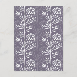 Cartes Pour Fêtes Annuelles Silhouette Fleurie Élégante Lavande Violet Minimal