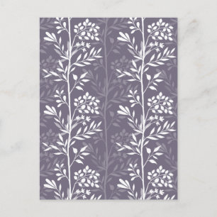 Cartes Pour Fêtes Annuelles Silhouette Florale Élégante Lavande Violet Minimal