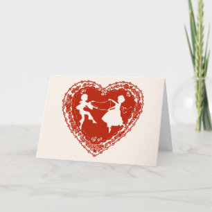 Cartes Pour Fêtes Annuelles Silhouette vintage, Valentine Doily