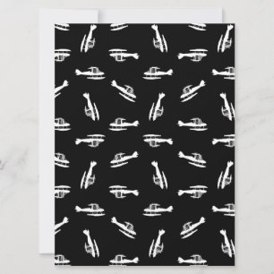 Cartes Pour Fêtes Annuelles Silhouettes avion Seaplane Imprimer Conception Mot