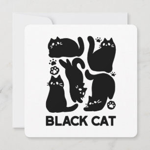 Cartes Pour Fêtes Annuelles Silhouettes de chat noir - Design félin mignon