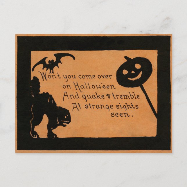 Cartes Pour Fêtes Annuelles Silhouettes d'Halloween (Devant)