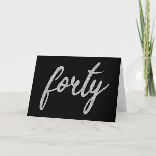 Cartes Pour Fêtes Annuelles Silver Black 40 Anniversaire Parties scintillant d
