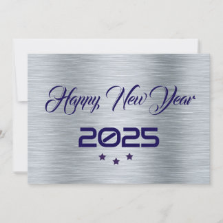 Cartes Pour Fêtes Annuelles Silver purple wish card New Year with tree stars