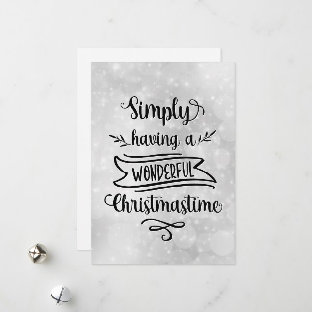 Cartes Pour Fêtes Annuelles Silver Tout simplement avoir un merveilleux Noël (Devant/Arrière en situation)