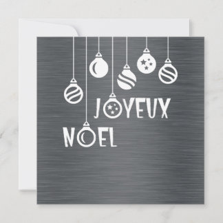 Cartes Pour Fêtes Annuelles Silver wish card "Joyeux Noel"