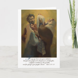 Cartes Pour Fêtes Annuelles Simeon bénissant Jésus dans le temple