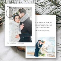 Cartes Pour Fêtes Annuelles Simple 1er Mariage de Noël Merci photo