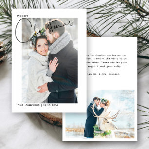 Cartes Pour Fêtes Annuelles Simple 1er Mariage de Noël Merci photo