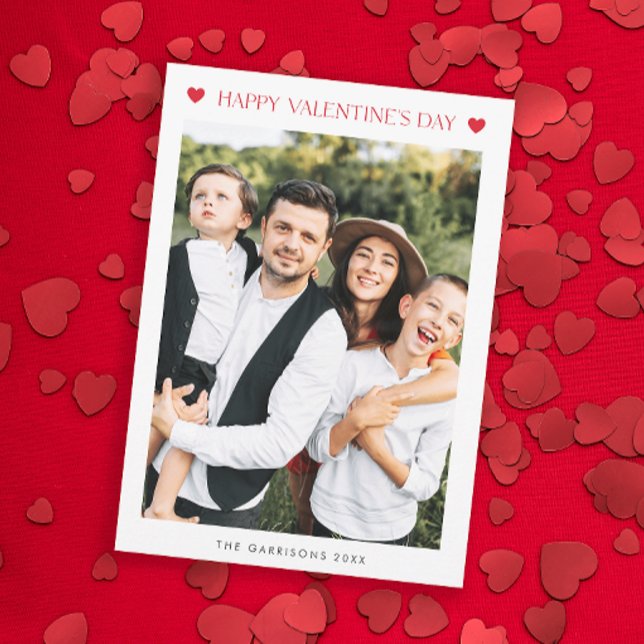 Cartes Pour Fêtes Annuelles Simple 2 Photo Saint Valentin (Simple 2 Photo Valentine's Day Photo Card.)