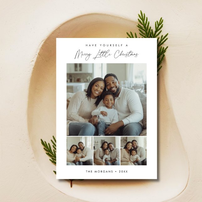 Cartes Pour Fêtes Annuelles Simple 4 Photo Joyeux Petits Enfants de Noël (Créateur téléchargé)