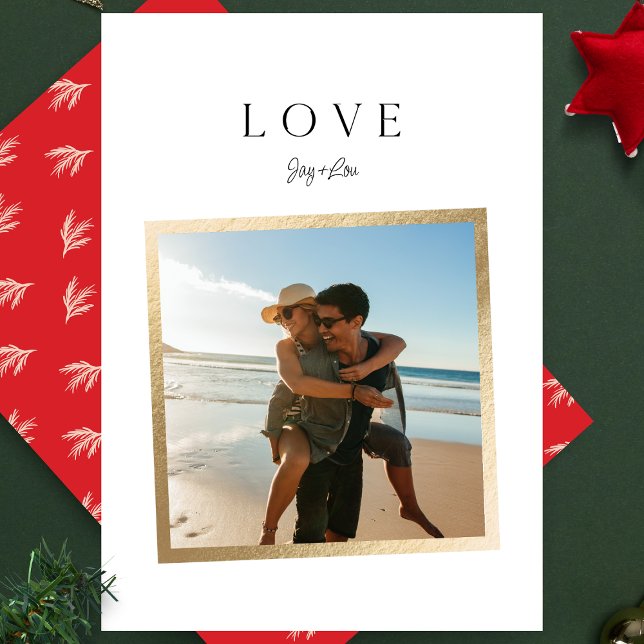 Cartes Pour Fêtes Annuelles simple AMOUR | FAUX OR photo FRAME (Créateur téléchargé)