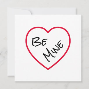 Cartes Pour Fêtes Annuelles Simple Be Mine Open Red Heart Valentine's Day Card