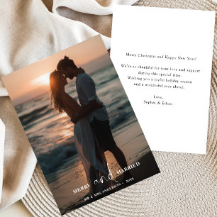 Cartes Pour Fêtes Annuelles Simple Beach Photo Joyeux Noël marié