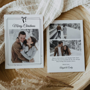 Cartes Pour Fêtes Annuelles Simple Black Bow minimaliste photo Noël