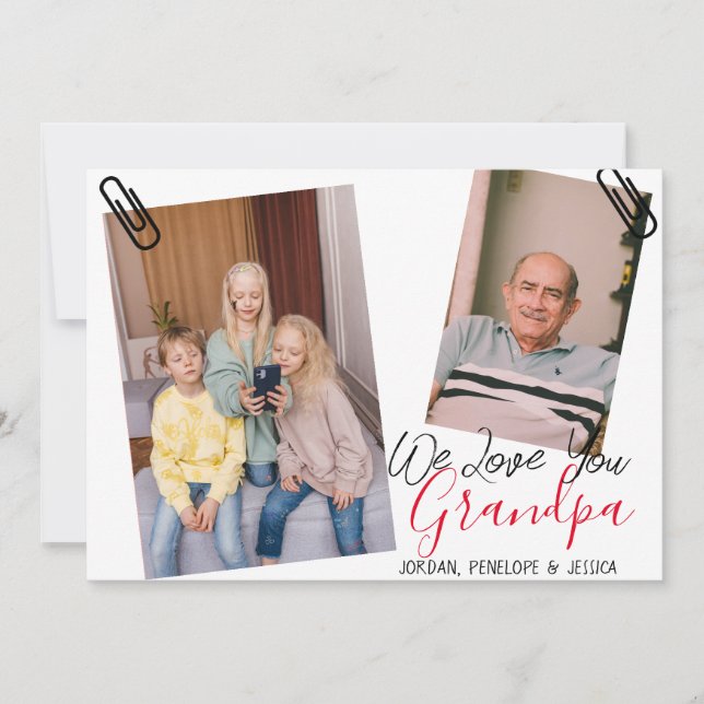 Cartes Pour Fêtes Annuelles simple Bonne fête des pères, papi deux photo   (Devant)
